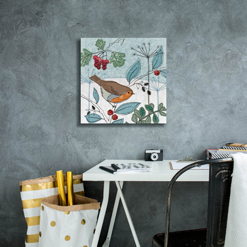  «Robin Collage» par Elle Media Group, art mural sur toile, H 18 po x l 18 po