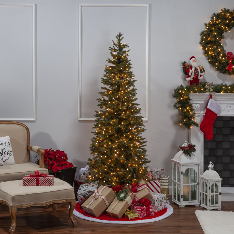 Lighted Artificial Pine Christmas Tree, 10'