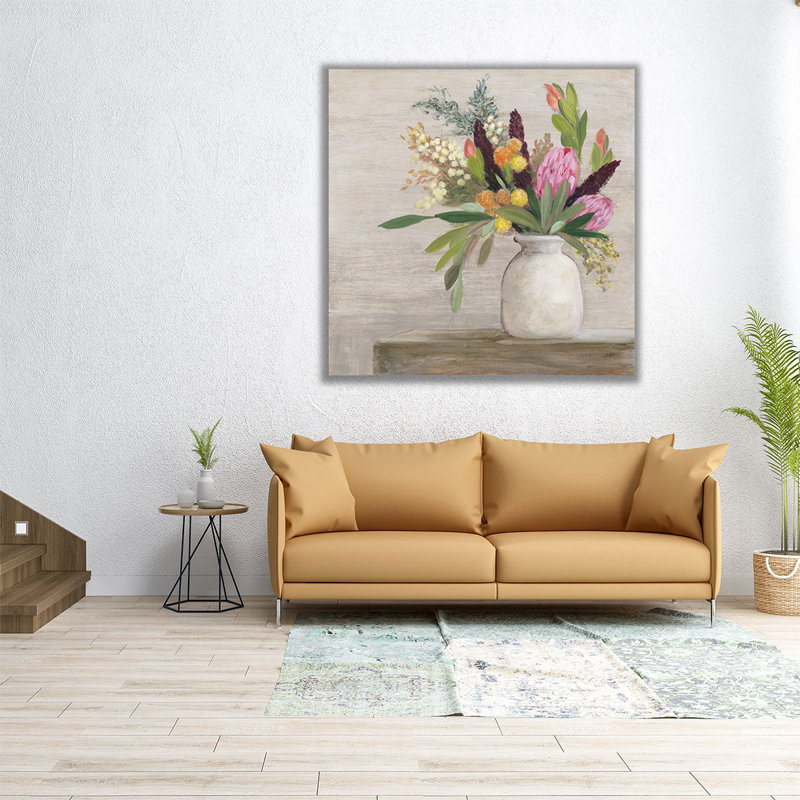 Protea Still Life I - reproduction d'art sur toile, H 16 po x l 16 po