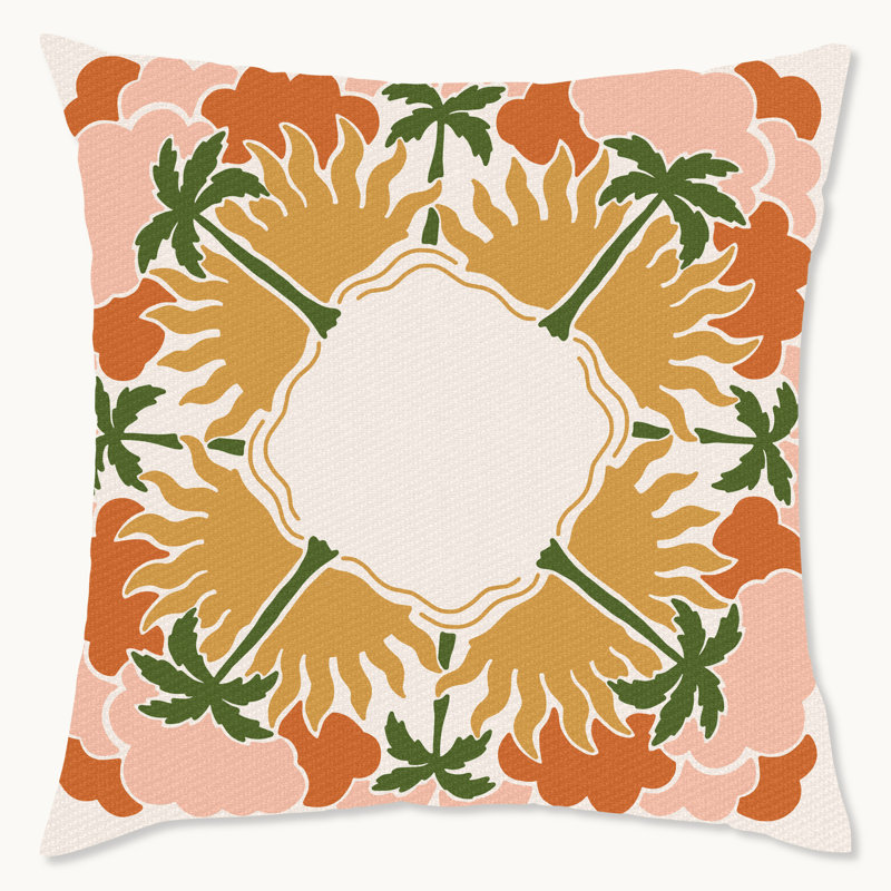 Housse de coussin floral en polyester