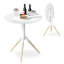 Table ronde pliable blanche, 23,6 po de diamètre x 29,5 po de hauteur, métal, imperméable et antirouille, base de trépied, table de patio intérieure et extérieure-351014767