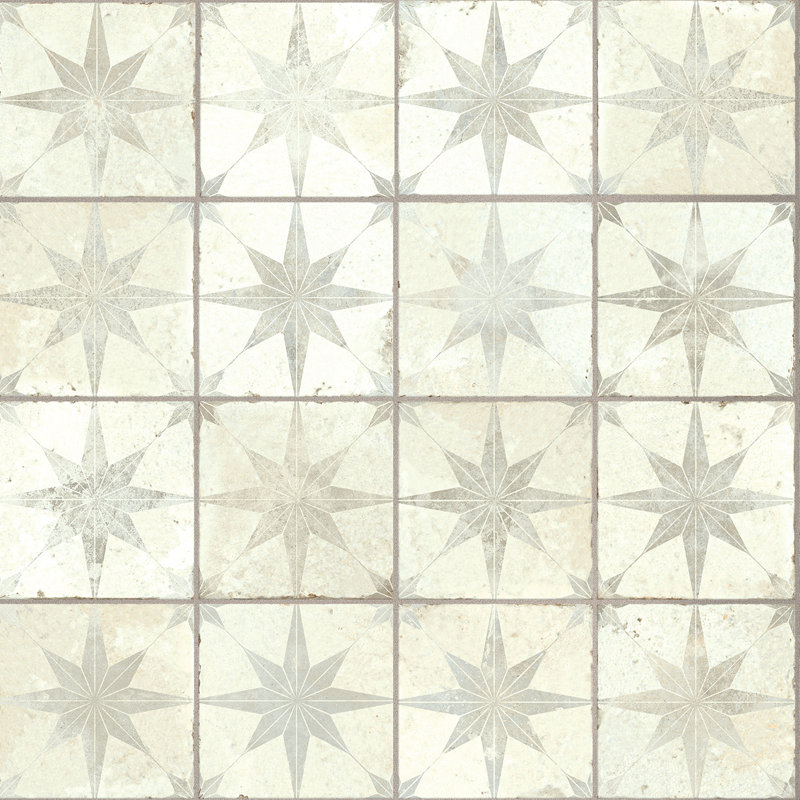 Carreau de céramique à motif pour mur et plancher 13 po x 13 po Harmonia, blanc