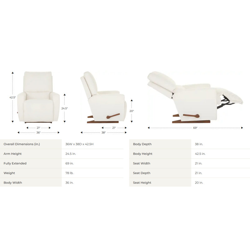 Cassian Rocking Recliner, Brown