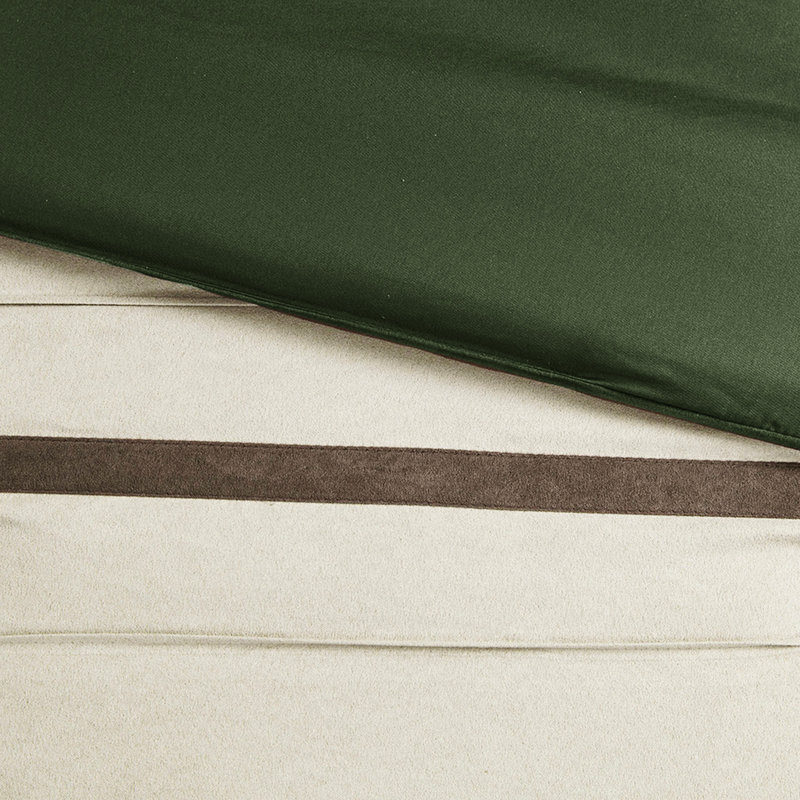 Édredon très grand 7 pièces - Faux suède rembourré doux au toucher avec coussins brodés Laver à la machine 2 taies décoratives et jupe de lit Microsuède