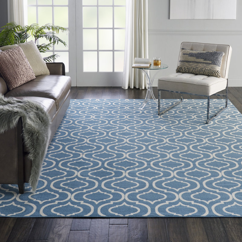 Tapis bleu Sheron, Rectangle 7 pi 10 po x 9 pi 10 po