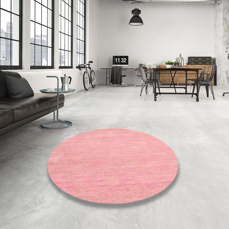 Tapis rose clair Cambree, Rond 8 pi