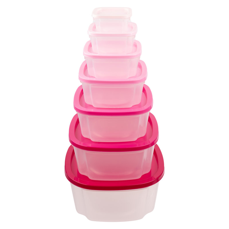 Ensemble de 7 contenants alimentaires Dammian, Rose