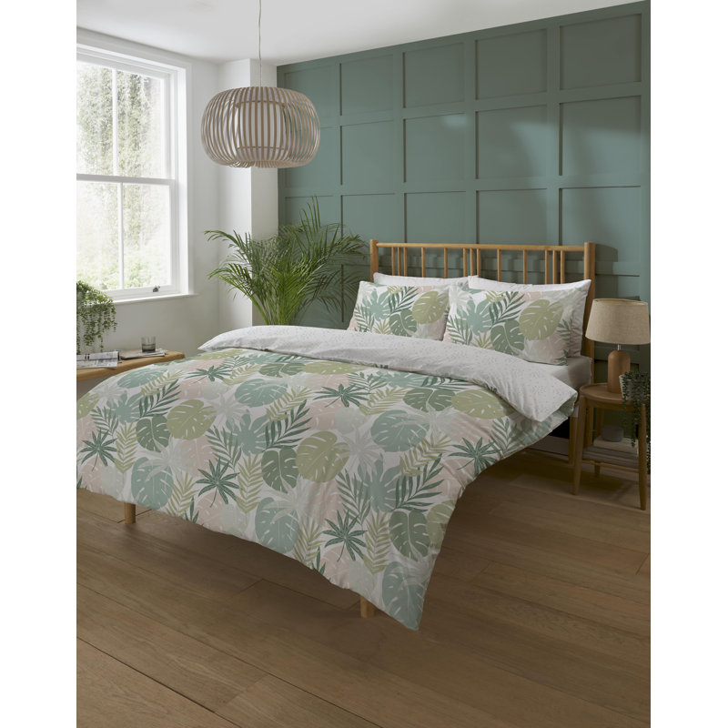 Schuldt Floral Duvet Cover Set with Pillowcases Quilt Cover Soft and Breathable, King Duvet Cover + 2 Standard Pillowcases