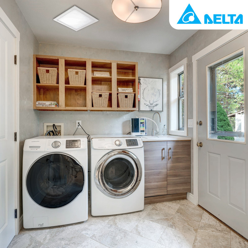 Delta Breez White LED Exhaust Fan with Adjustable Color Temperature