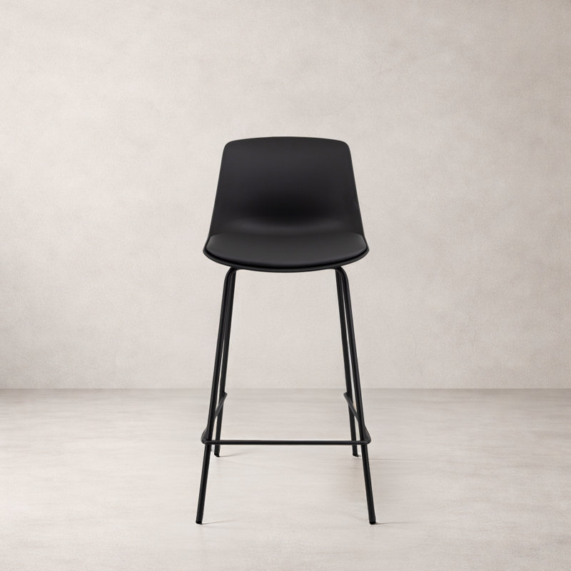 Tabouret de comptoir en plastique AGata, noir, Noir