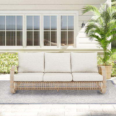 LeChee 78" Wide Outdoor Patio Sofa with Cushions