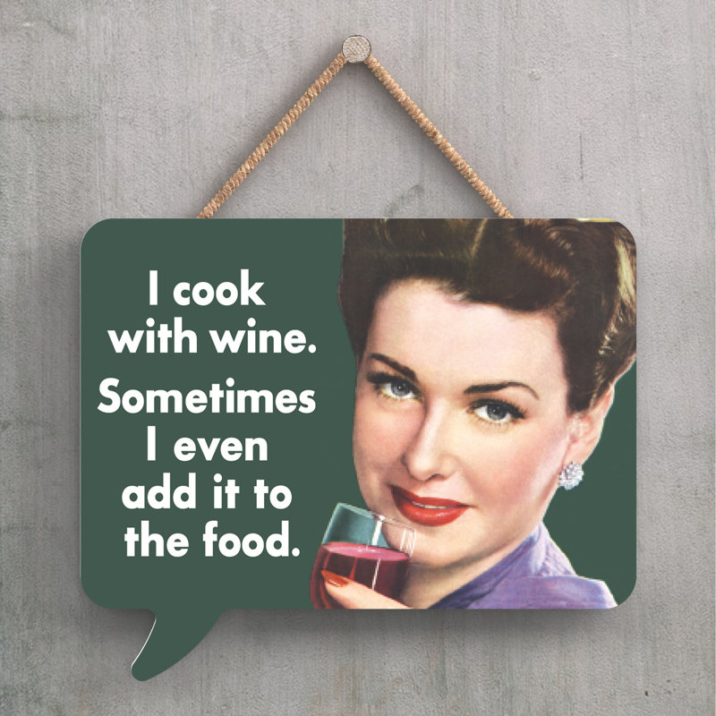 Pinup I Cook With Wine - Print on MDF