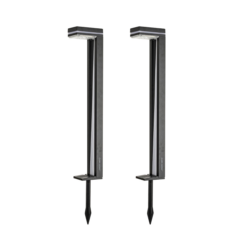 Sentry Modern Black Solar LED Pathway Lights with Blue Accent - 2 Pack