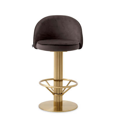 Stool Dorland Roche Dark Gray Velvet