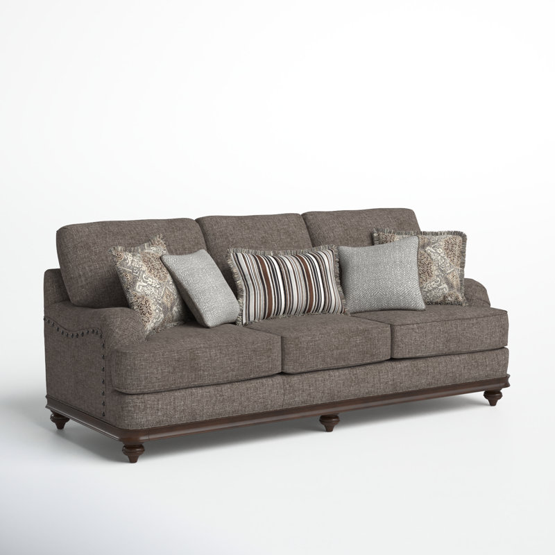 Ducote Upholstered 91'' Sofa, Light Brown