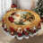 1pc Christmas Themed Print Tablecloth, Round/Rectangular Table Cloth, Mantel Para Mesa De Comedor, Xmas Decor, Holiday Party Indoor Dining Decor, Round Rectangle Christmas Table Cover, Festive Home Kitchen Accessory Gifts, Several Sizes Available-118416417
