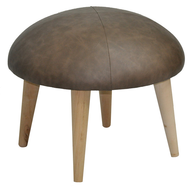 Solid + Manufactured Wood Accent Stool, Dark grey