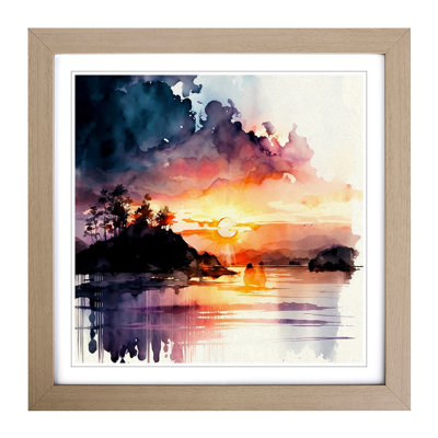 Sunrise Watercolour - Framed Print