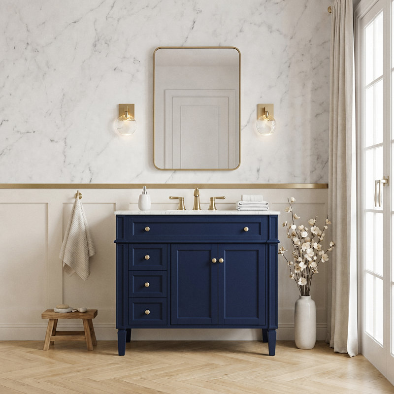 Meuble-lavabo simple 40 po Rivers, Bleu