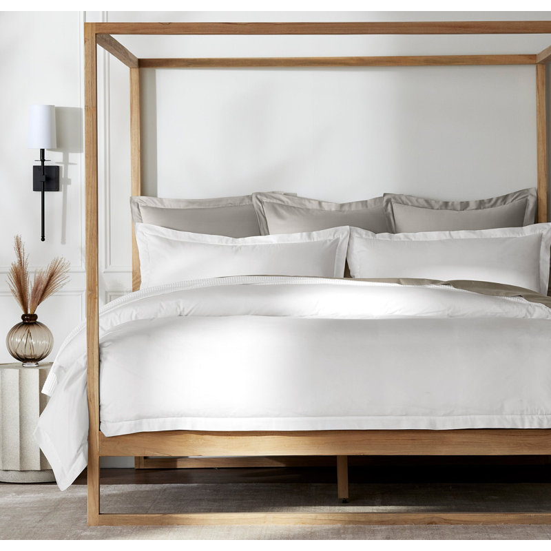 Signature Hemmed Duvet Set, Queen Duvet Cover + 2 Standard Shams, White