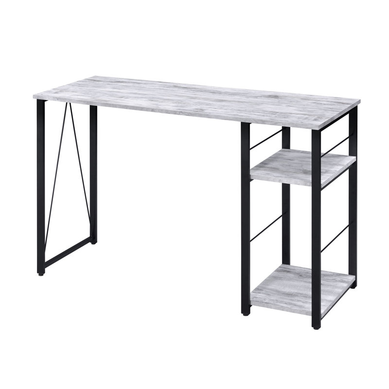 Antique 2-Shelf Rectangular Writing Desk, Gray