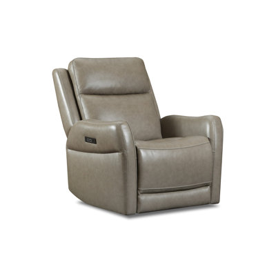 Frances Leather Power Swivel Glider