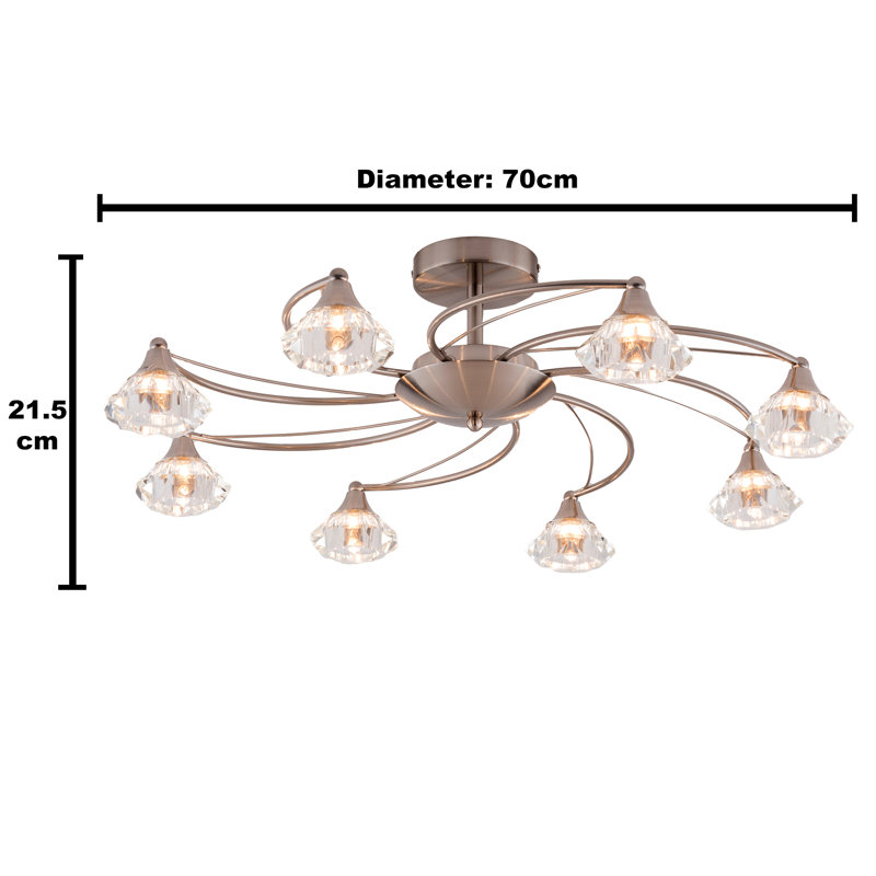 Decatur Glass Ceiling Spotlight, Satin Nickel