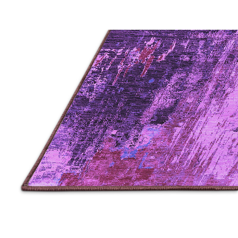 Tapis mauve Mid-Century 2739, Rectangle 4 pi x 6 pi
