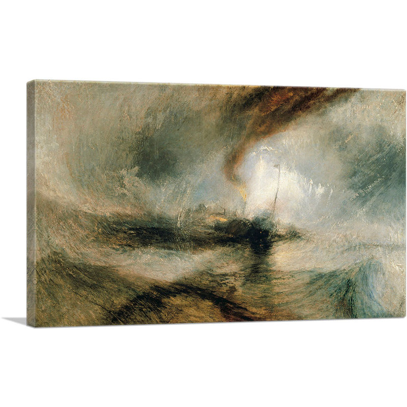 «Snow Storm Steam-Boat off a Harbour's Mouth 1842» par J. M. W. Turner - reproduction d'art sur toile tendue