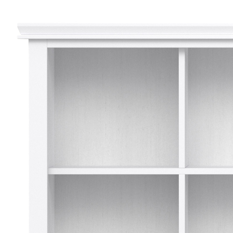 Artisan 48"H Solid Wood Transitional 12-Cube Bookcase with Fixed Shelves and Tapered Legs, White
