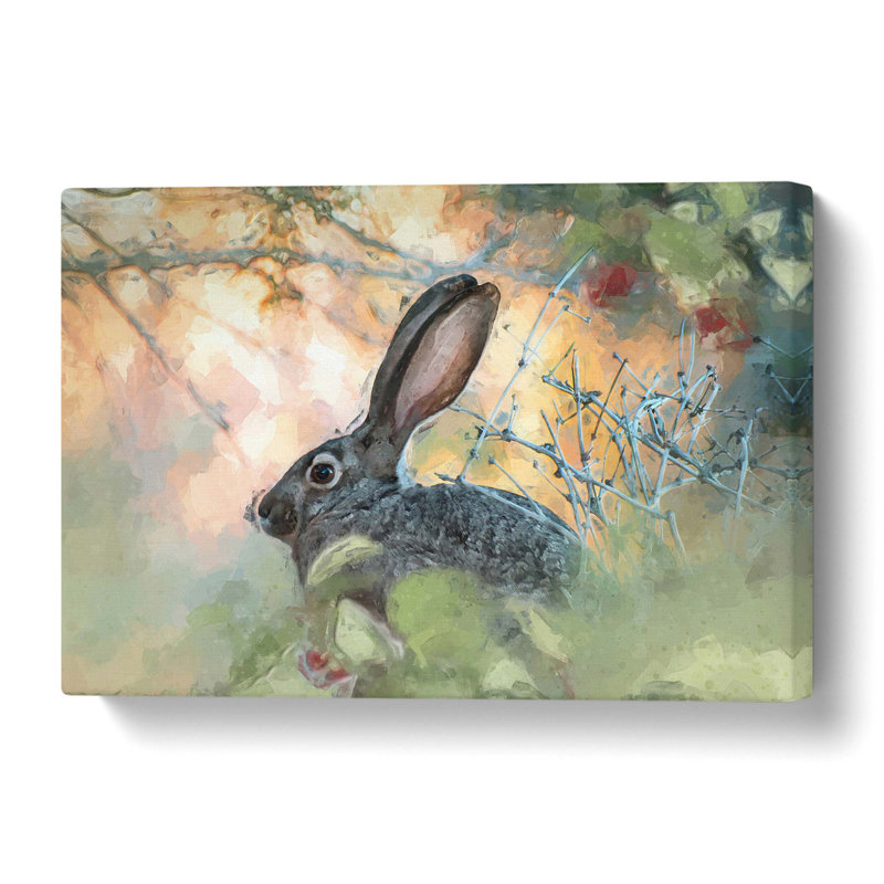 Hare in the Bushes in Abstract - Wrapped Canvas, 40.6 cm H x 61 cm W