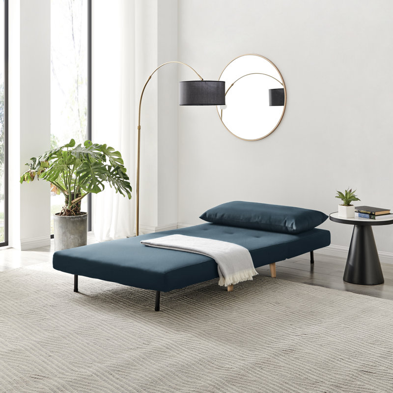 Brody Futon Sofa Bed - Luxury Simple Modern Folding Design, Blue Velvet