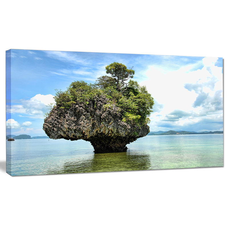 Tree Island in Summer - Reproduction de photo sur toile tendue, H 20 po x l 40 po x P 1po