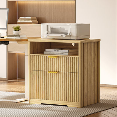 2-Drawer File Cabinet With 3 Color Lighting, Motion Sensor, Charging Station