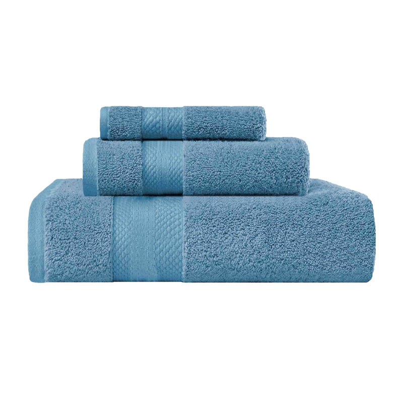 Finnian Plush Heavyweight, 100% Turkish Towel Collection, Denim Blue, 3 Piece Towel Set