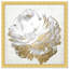 Or et lumière blanche florale - Peinture encadrée sur papier-68785302-68785298