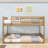Queen Over Queen Bunk Bed With Detachable Design And Ladder-436106546