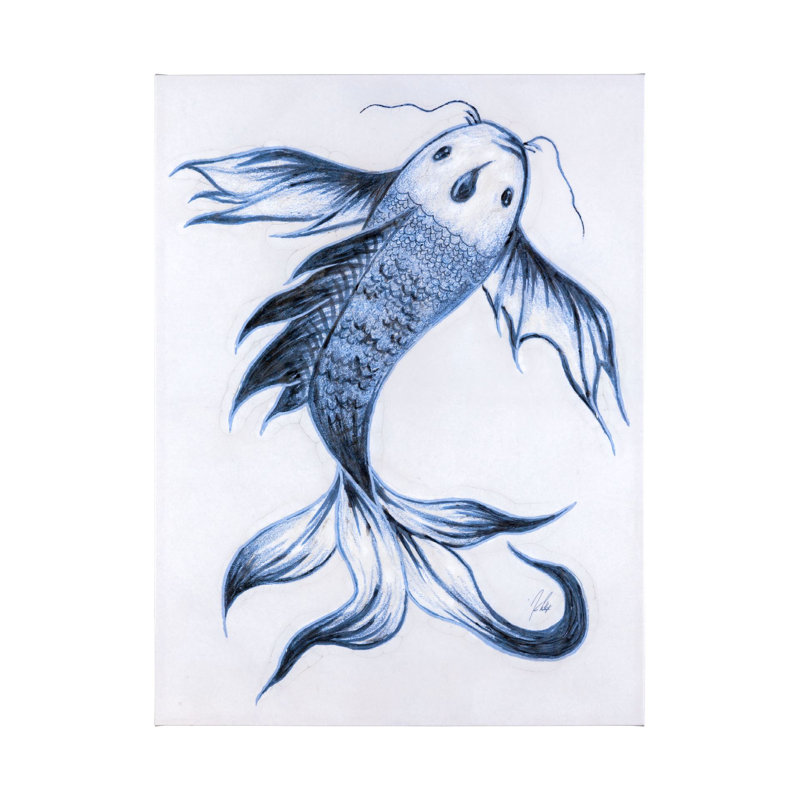 Toile texturée koi, Koi Fish Blue I