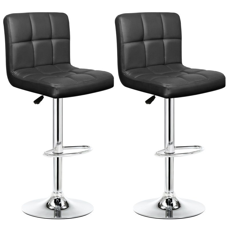 Evererdo Swivel Adjustable Height Bar Stools, Black