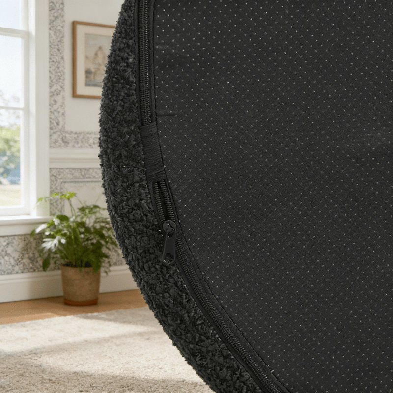 Chaise d'appoint ovale à compression, Noir