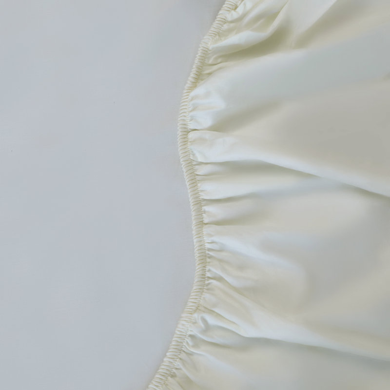 Percale 300 Thread Count Organic 100% Cotton Percale Fitted Sheet, Ivory, California King Fitted Sheet