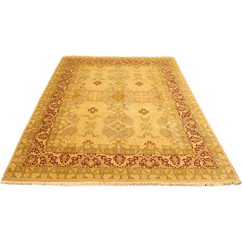 Tapis décoratif en laine de conception unique noué à la main New Age Ivoire 9 pi x 12 pi 1 po