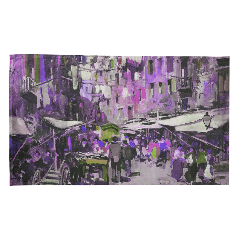 Serviette de thé naples market, Polyester sergé, Mauve