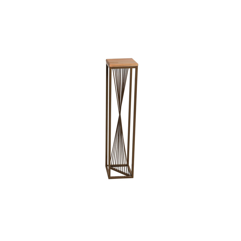 Table de bout en bois massif Thurros, H 36,2 po x l 7,9 po x P 7,9 po, Chêne, Or