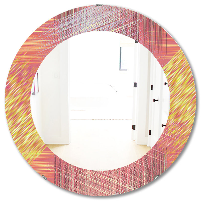 Miroir mural rayé moderne, H 31,5 po x l po
