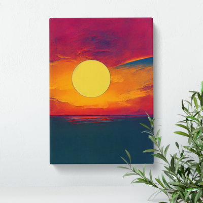 Revered Abstract Sunset - Wrapped Canvas