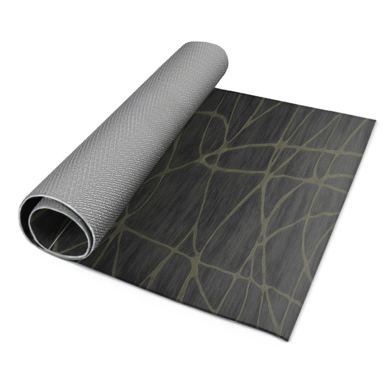 Tapis gris abstrait intérieur et extérieur, Rectangle 9 pi x 12 pi