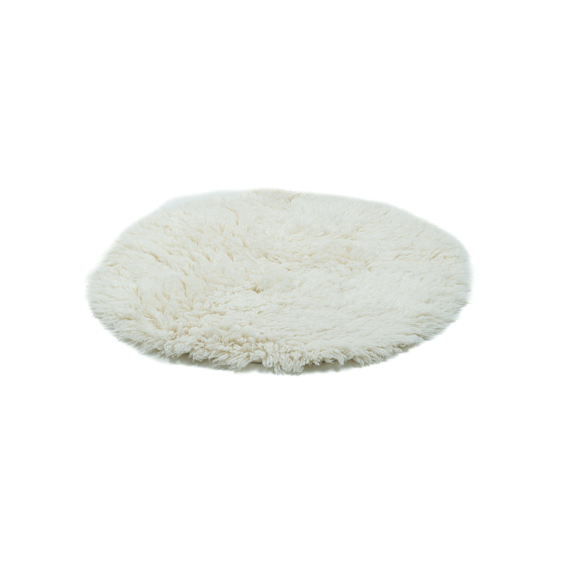 Syrna Hand Woven Wool Beige Indoor Rug, Round 100cm