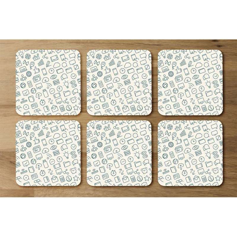 Square 6 Piece Coaster Set