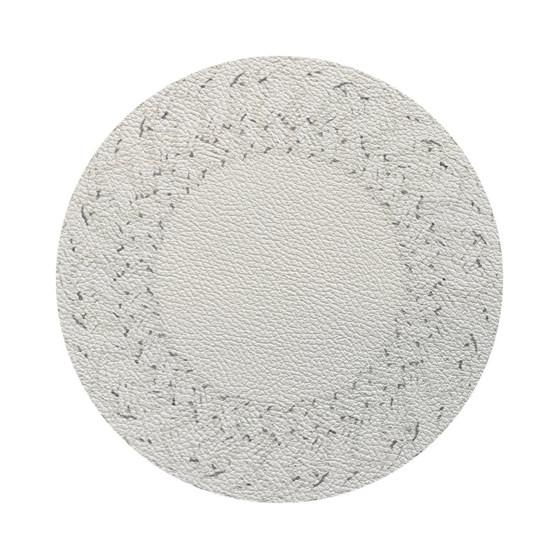 Raffia Amagansett White Vegan Leather Round Coasters